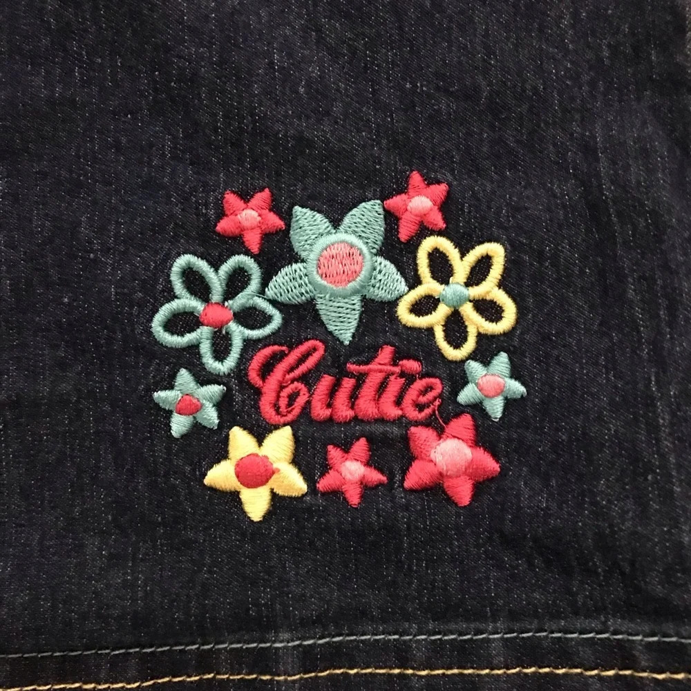 Embroidered Denim Spaghetti Strap Shirt - Size 4/5 - Picture 2 of 4